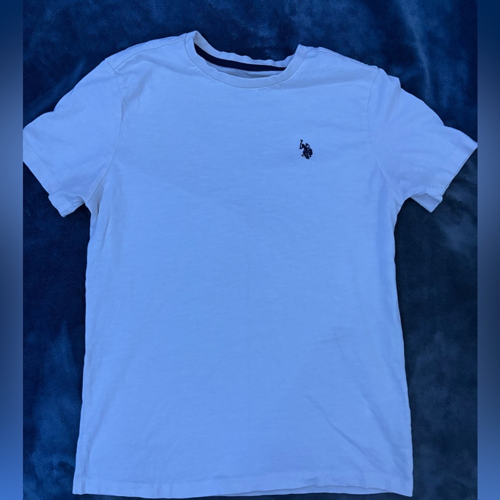 All white polo shirt